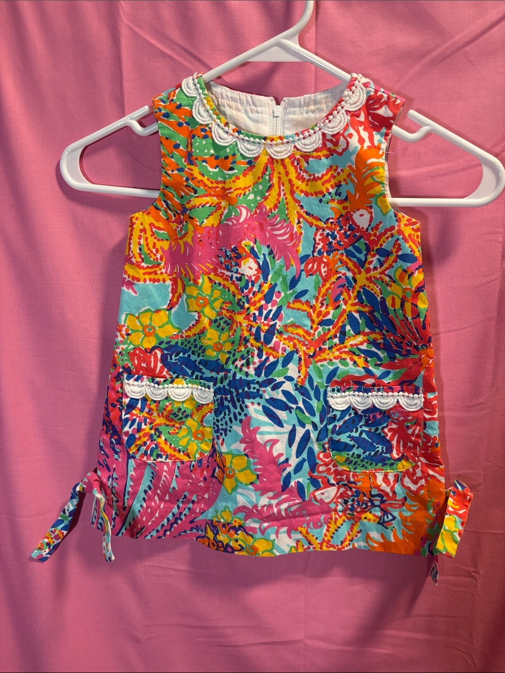 Girls' Multicolor Floral Sleeveless Tank Top with Lace Trim